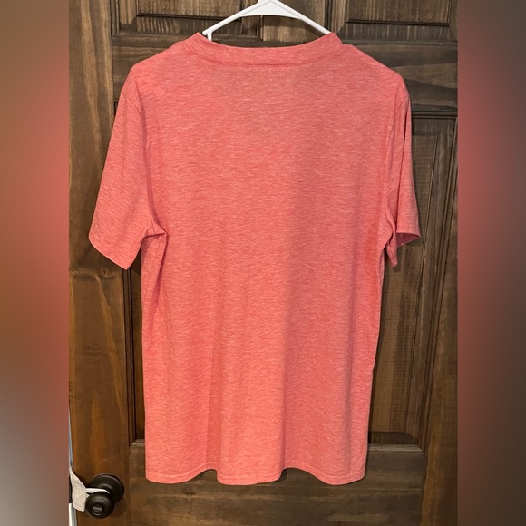 Heathered Coral V Neck T Shirt - Picture 3 of 7